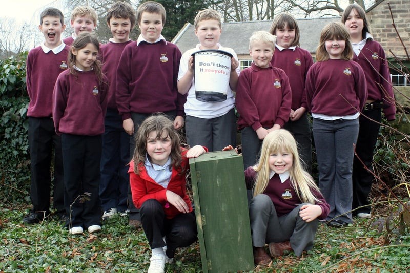 Pupils of Darley Churchtown Primary School poised to develop their wildlife garden as part of the school's bid to gain Eco Status in 2007.
