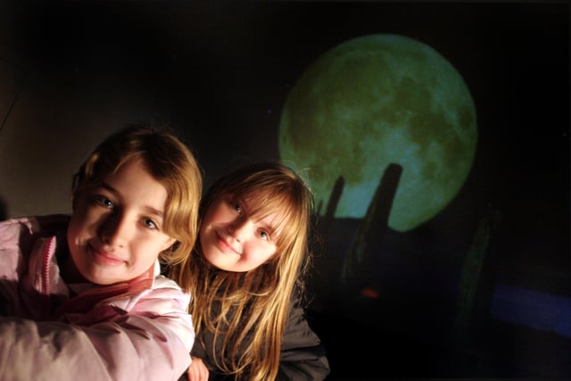 Chelsea Handley, 10, and Bethany Lang, 10, Bolsover C of E School pupils at Bolsover castle's Space Dome in 2006
