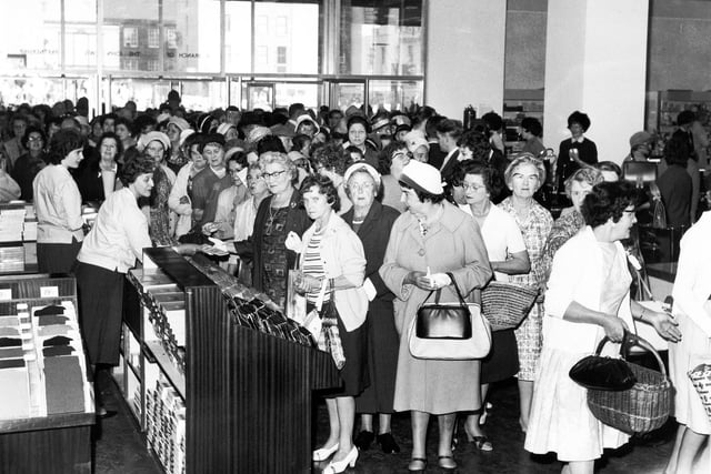 This evocative photo shows the opening day crowds at Cole Brothers' new store at Barker's Pool, Sheffield, in 1963. The building would later become a John Lewis, which has since closed, and it now stands sadly empty