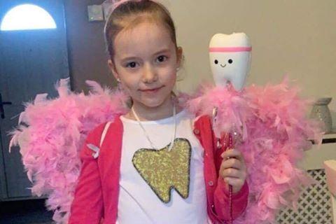 Isla Ballard, 7, from Gosport went dressed as the tooth fairy in a costume made out of old books