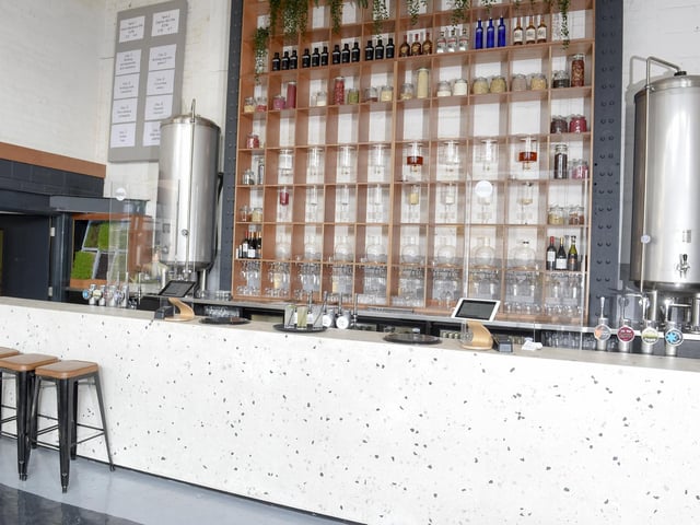 The 'drip infusion' system behind the bar.