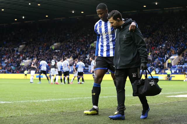 Sheffield Wednesday teenager Osaze Urhoghide hobbled out after his red card in the Owls' defeat against Reading.