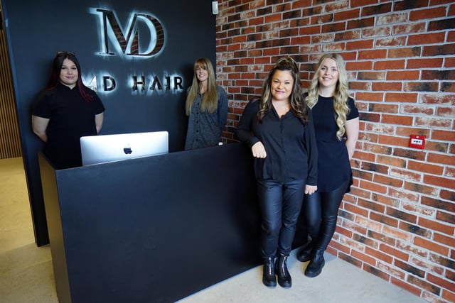 MD Hair already has a number of existing clients but is always on the look out for more. Pictured are Kacey Pagoiana, Michelle Dalman, Amy Carter and Keeley Wilson.