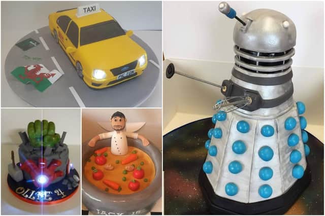 A selection of Josh Newton's novelty cakes.