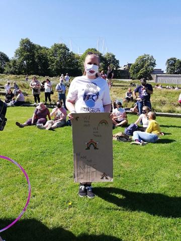 Organisers stressed the event was peaceful and those taking part were adhering to social distancing guidelines