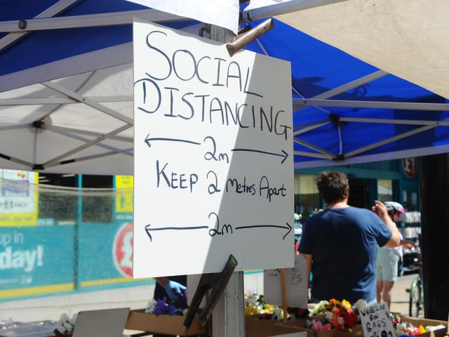 Markets were allowed to reopen on June 1 - here is Fareham Market with social distancing guidelines in place
