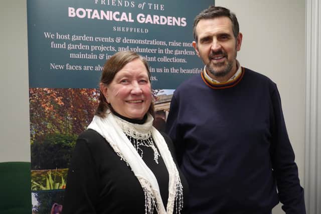 Jill Thompson, the last Chair of the group, with Adam Frost from Gardeners' World.