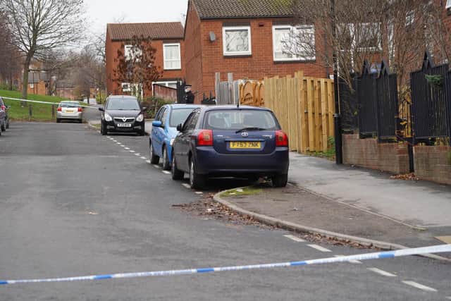 Grimesthorpe Road South in Burngreave is cordoned off today after a shooting