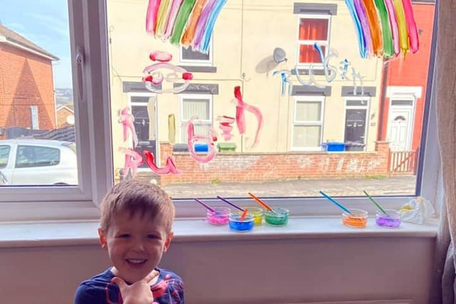 Chesterfield Rainbow picture. Painting by Ruben aged 4. Sent in by Katie Louise Dunkley.