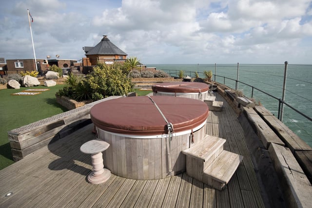The hot tubs on the top of No Man's Fort