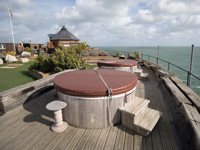 The hot tubs on the top of No Man's Fort