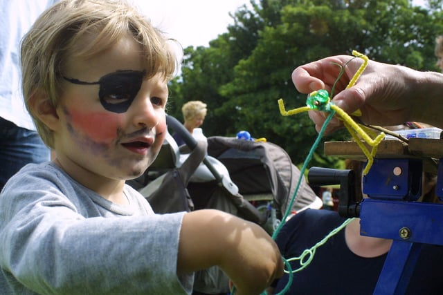 Ewan Ramsay, two, of Ashford-in-the-Water made his own dragonfly at the Rowsley Fun Day in 2007