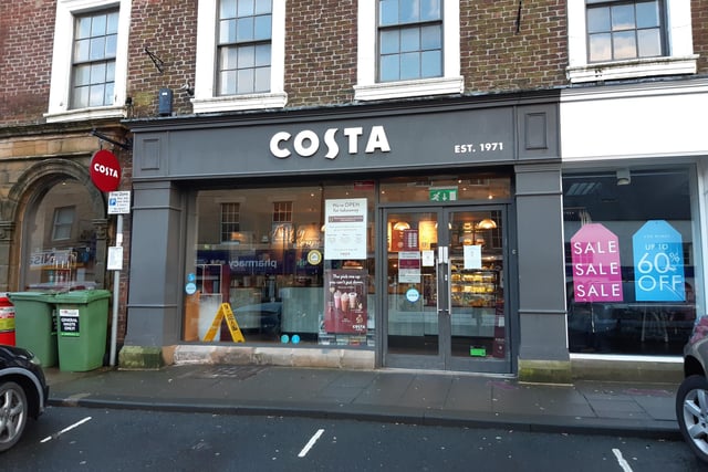 Costa Coffee on Bondgate Within is open for takeaways.