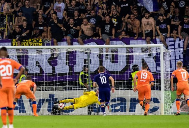 The Europa League third qualifying round was negotiated in Slovenia thanks to the goalkeeper's save to keep Tavares' penalty out late on.