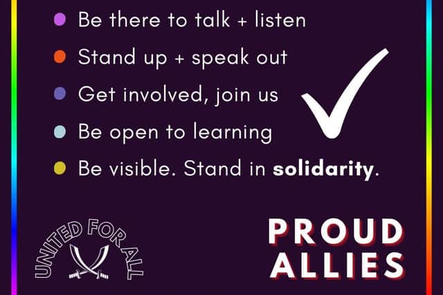 Publicity for the Proud Allies campaign by Rainbow Blades