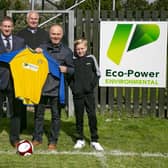 From left to right: Stocksbridge Park Steels chairman Graham Furness, vice chairman Roger Gissing, Louis Calders from Eco Power Environmental and Louis's son.