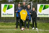 From left to right: Stocksbridge Park Steels chairman Graham Furness, vice chairman Roger Gissing, Louis Calders from Eco Power Environmental and Louis's son.