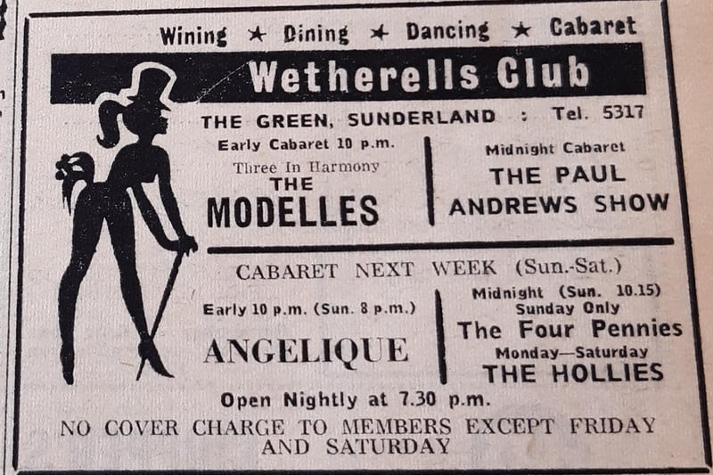 Wetherells had a feast of entertainment on the bill, including a six-day run of The Hollies and The Paul Andrews Show as the midnight cabaret. Does this bring back great memories?