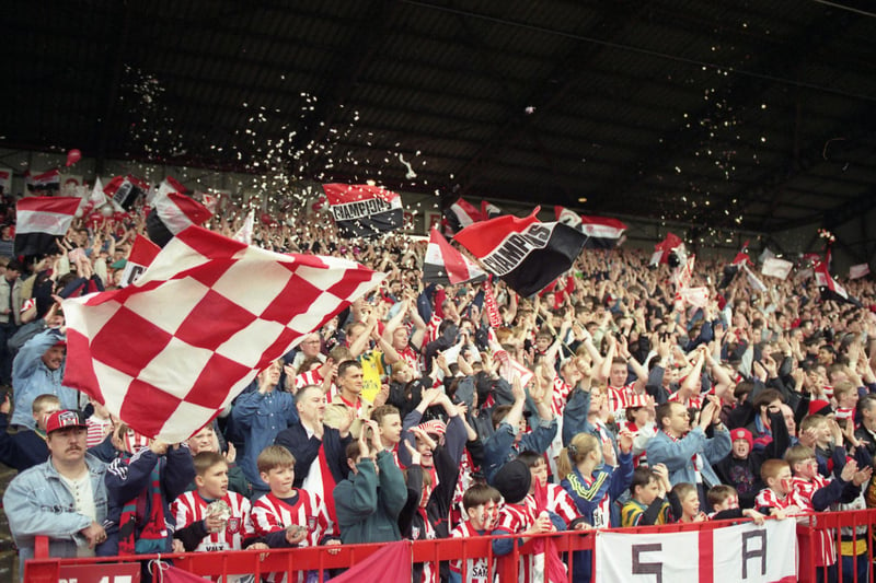 Here are the fans pictured enjoying the atmosphere as Sunderland took on West Brom at Roker Park.