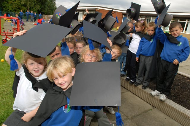 These pupils at the Albert Elliott Primary School nursery were pictured on graduation day 13 years ago. Can you spot someone you know?