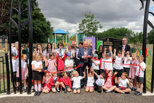The new facilities at Penny Pie Park were opened by deputy mayor Councillor  Mick Stowe, during a ceremony attended by youngsters from Summer Lane Primary and Horizon Community College.