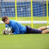Emilino Martinez in training at Sheffield Wednesday's Middlewood Road training ground during his short loan spell. Pic: Steve Ellis.