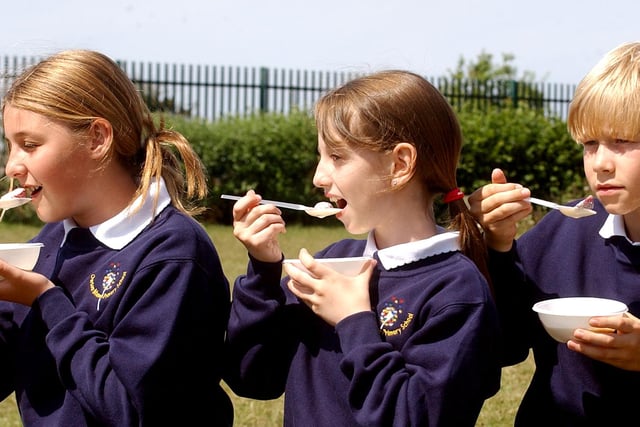 Heading back to 2006 where these Owton Manor Primary School students were tucking into a treat at the strawberry tea party.