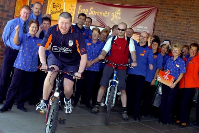 A sponsored bike ride in 2006. Fundraising was Neville Proctor from Edenthorpe.