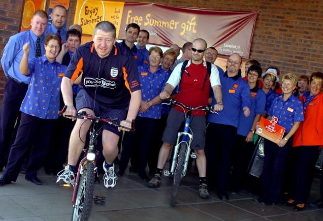 A sponsored bike ride in 2006. Fundraising was Neville Proctor from Edenthorpe.