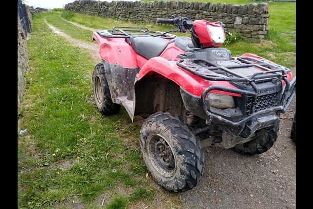 The quad bike which South Yorkshire Police confiscated.