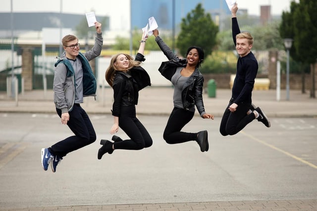 Sheffield College students picking up their A-level results