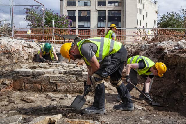The archaeological excavation of the site of Sheffield Castle in 2018.