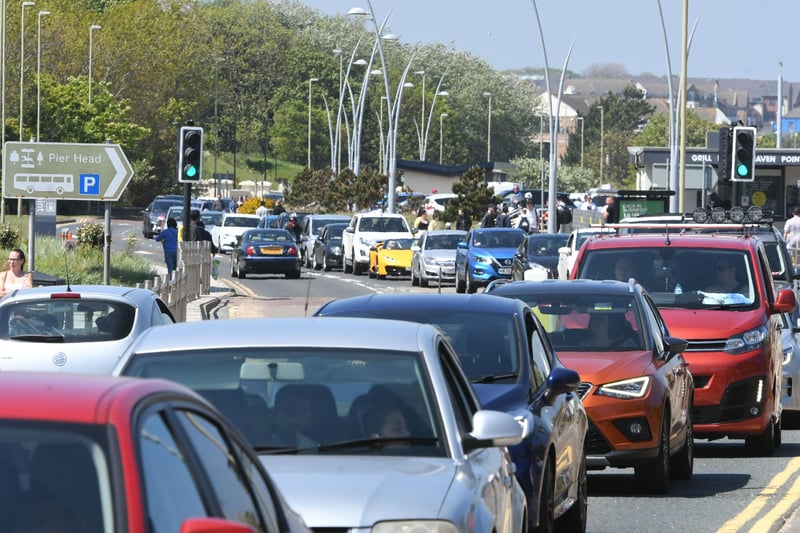 Traffic on South Shields seafront on Bank Holiday Monday.