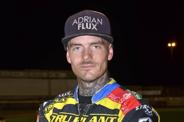 Sheffield secured three points against Ipswich, despite suffering an early injury blow when Lewis Kerr (pictured) suffered a collar bone injury in heat one . PIcture: Charlotte Flanigan