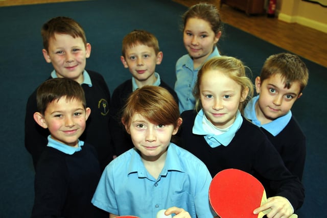 Owton Manor Primary School's table tennis team members Corey Baker, Abbie Blackwood, Brooke Butcher, Ewan Jones, Finley Simpson, Sonny Jones and Rhiannon Tingle, pictured seven years ago.