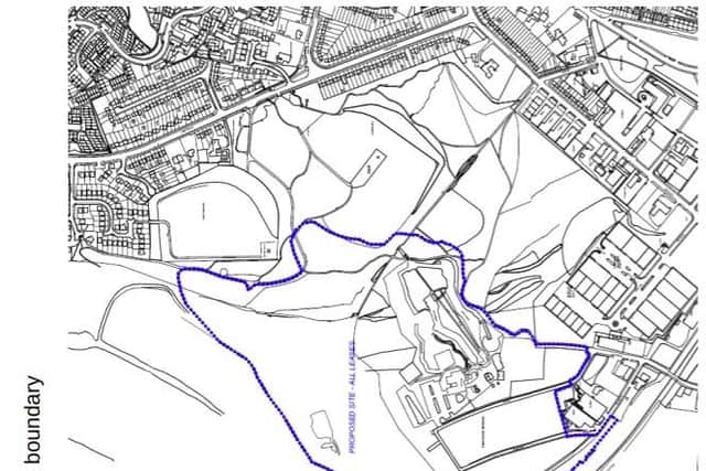 One idea is to use Parkwood Road and a new road across the Viridor landfill site (green lines) to access the site. Vehicles would exit via the narrow tunnel on Douglas Road.