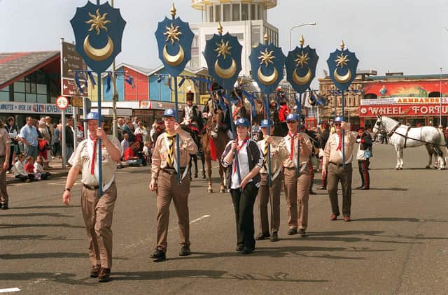 A march past of Portsmouth Crescents during the 1999 Lord Mayors Show in Portsmouth.