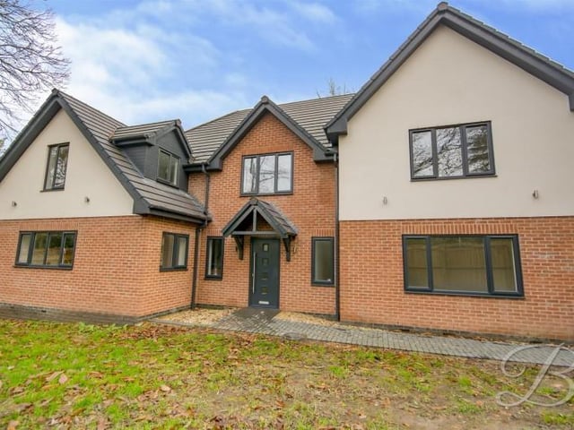 This five bedroom house has been individually designed and has a open plan kitchen/dining/living area, and separate dining room and living room. Marketed by Buckley Brown on 01623 377087.