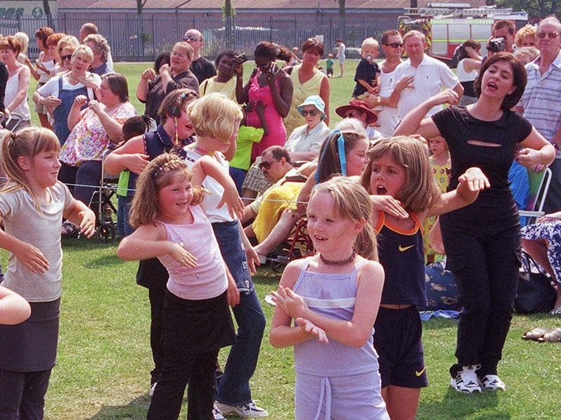 Pictured at the British Heart Foundation annual Summer Gala held at the Jubilee Sports and Social Club, Claywheels Lane, Hillsborough, Sheffield. Seen are young dancers from the City Limits Dance centre who put on a display, August 1999
