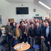 A number of former Hallam FC players got together at the club on Saturday, despite the scheduled match against Wosborough Bridge being postposned due to the weather. Picture: @HallamFC1860