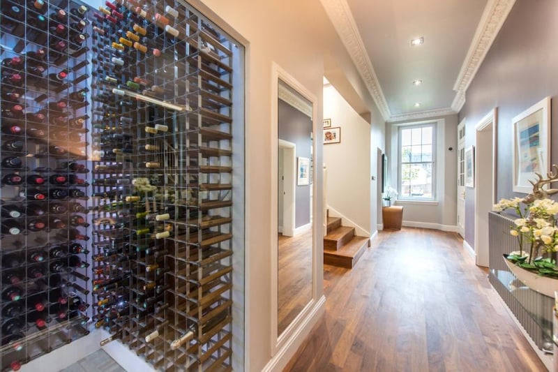 Entrance hall showing wine room.