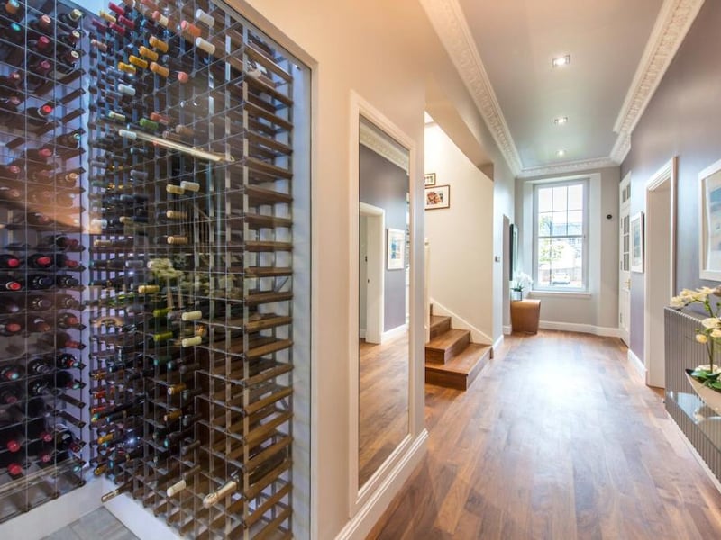 Entrance hall showing wine room.
