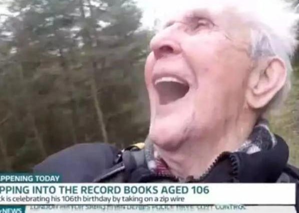 Aged 106, Jack earned the title of the world’s oldest person to ride a zip wire.
