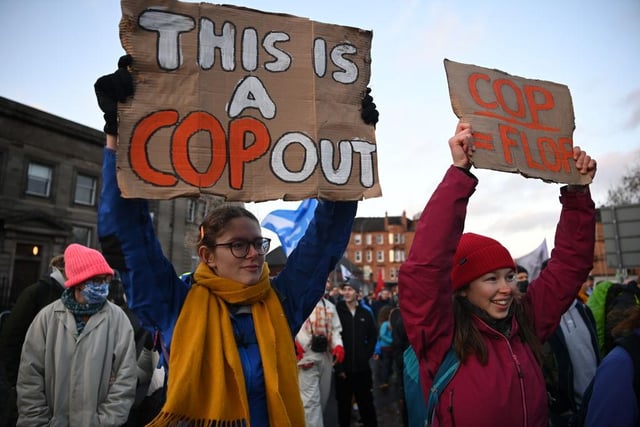 Protesters implied that the summit was achieving little (Getty Images)