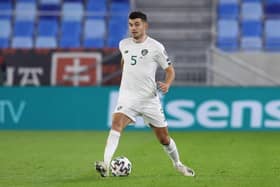 John Egan will miss the Republic of Ireland's match against Wales tonight after a positive Covid-19 test in the Irish camp. (Photo by Alexander Hassenstein/Getty Images)