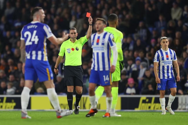 Brighton’s first VAR decision to go against them this season came on Saturday when Robert Sanchez was sent off for a foul on Callum Wilson.