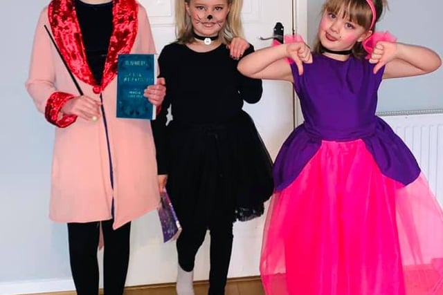 It's Queenie from Fantastic Beasts (Ruby, 11), Holly from A Kitten Called Holly (Robyn, aged 8) and Anastasia Tremaine (Marie, 6) one of the (not so!) ugly step sisters from Cinderella.