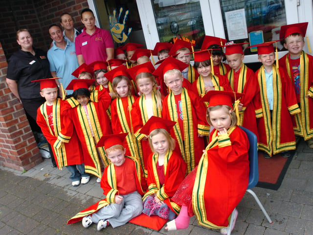 Graduation day at the Fingerpaint Nursery in Ryhope 12 years ago.