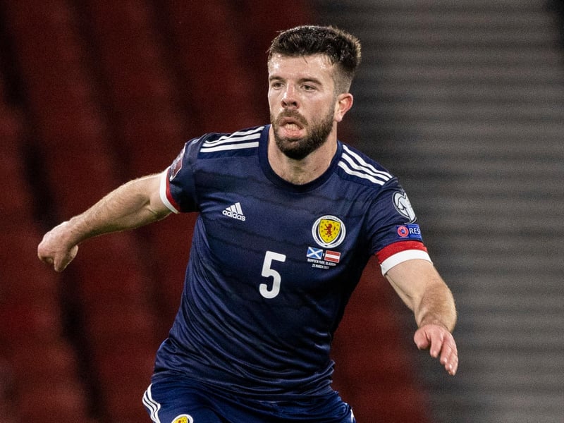 Came up with a big goal for Scotland on his international return. Looked over eager at the start, diving into tackles to earn early booking. Settled down and had a solid game at the centre of the back three.
