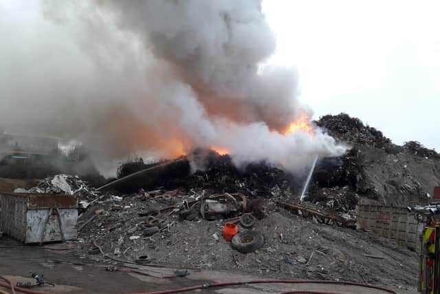 Firefighters are still dealing with a scrap yard blaze in Sheffield this morning